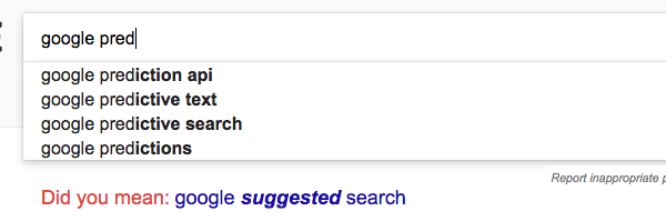 Google search suggestions